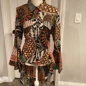 Live 4 Truth Multi Color Design Blouse, Size 1X, Color Multi Colored